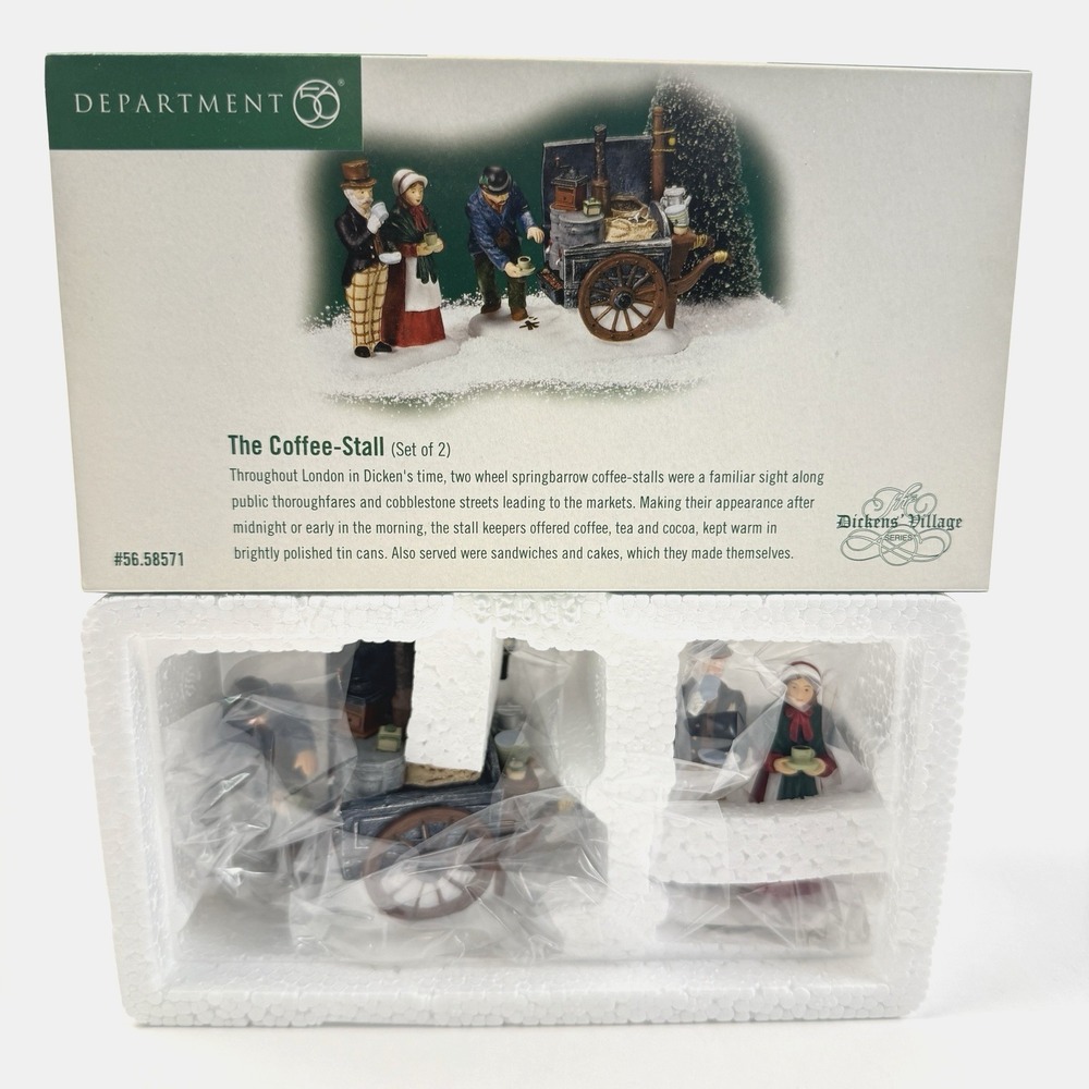 Department 56 The Coffee Stall Dickens Village Christmas Retired Cart 58571